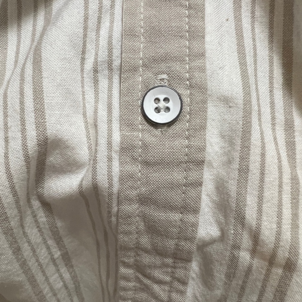 Threadgrit Button down top Tan & Cream stripe Size Small - Picture 4 of 7